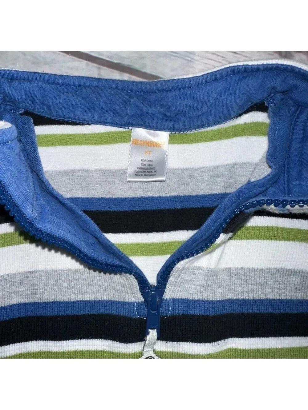 EUC Kids 5T Gymboree 1/4 Zip Pullover LS Striped Shirt